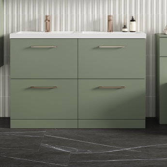 Arno Twin 1200mm 4-Drawer Floor Standing Vanity Unit