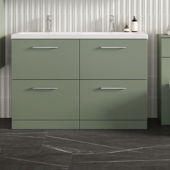 Arno Twin 1200mm 4-Drawer Floor Standing Vanity Unit | Product Image
