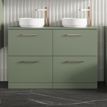 Arno Twin 1200mm 4-Drawer Floor Standing Vanity Unit with Countertop