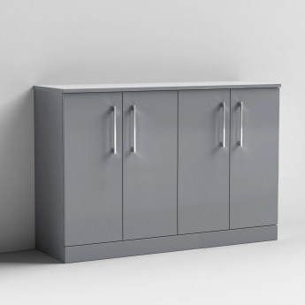 Arno Twin 1200mm 4-Door Floor Standing Vanity Unit with Countertop