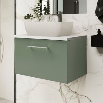 Arno 600mm 1-Drawer Wall Hung Vanity Unit with Countertop