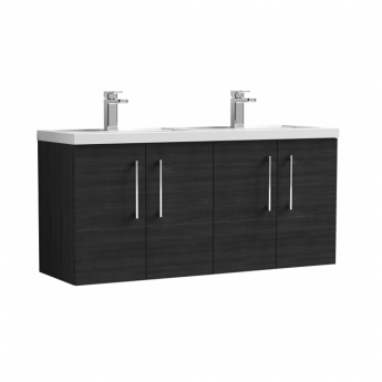 Arno Twin Woodgrain 1200mm 4-Door Wall Hung Vanity Unit