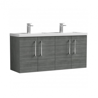 Arno Twin Woodgrain 1200mm 4-Door Wall Hung Vanity Unit