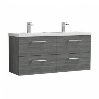 Arno Twin Woodgrain 1200mm 4-Drawer Wall Hung Vanity Unit