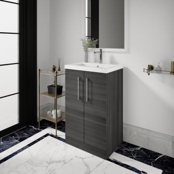 Arno Woodgrain 500mm 2-Door Floor Standing Vanity Unit