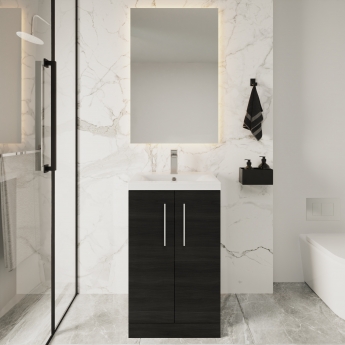 Arno Woodgrain 500mm 2-Door Floor Standing Vanity Unit