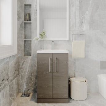 Arno Woodgrain 500mm 2-Door Floor Standing Vanity Unit