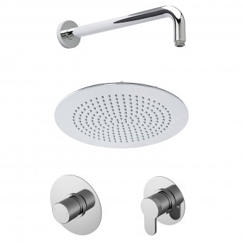 Nuie Arvan Thermostatic Concealed Mixer Shower with Fixed Head and Stop Tap