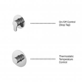 Nuie Arvan Thermostatic Concealed Mixer Shower with Shower Kit and Stop Tap
