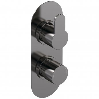 Nuie Arvan Thermostatic Concealed Shower Valve with Diverter Dual Handle - Brushed Pewter