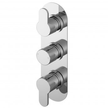 Nuie Arvan Thermostatic Concealed Shower Valve Triple Handle - Chrome
