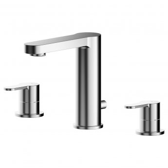 Nuie Arvan 3-Hole Basin Mixer Tap with Pop-Up Waste - Chrome