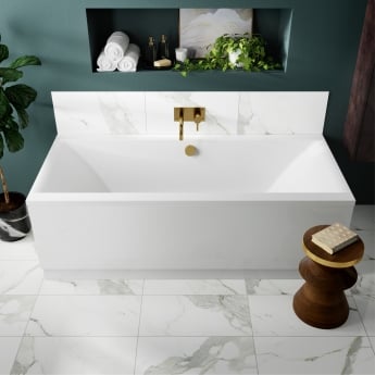 Nuie Asselby Square Double Ended Rectangular Bath 1800mm x 800mm - Eternalite Acrylic