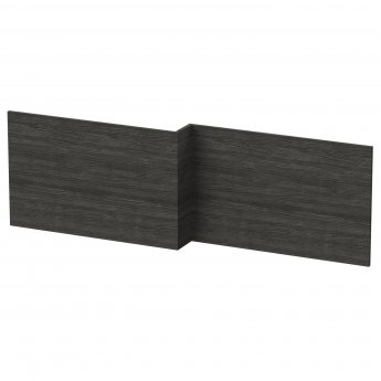 Nuie Athena Square Shower Bath Front Panel 540mm H x 1700mm W - Charcoal Black Woodgrain
