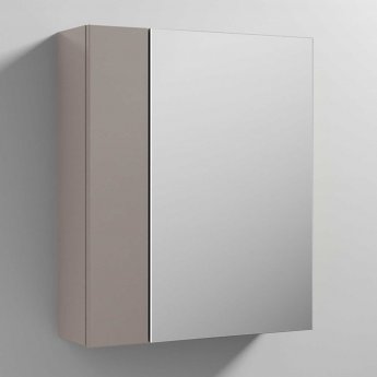 Nuie Athena Mirrored Cabinet (75/25) 600mm Wide - Stone Grey