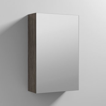 Nuie Athena 1-Door Mirrored Bathroom Cabinet 715mm H x 450mm W - Brown Grey Avola
