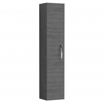 Nuie Athena Wall Hung 1-Door Tall Unit 300mm Wide - Anthracite Woodgrain