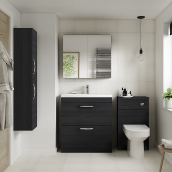 Nuie Athena Back to Wall WC Toilet Unit 500mm Wide - Charcoal Black