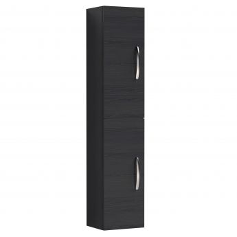 Nuie Athena Wall Hung 2-Door Tall Unit 300mm Wide - Charcoal Black
