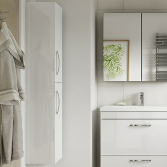 Athena 300mm Wall Hung 2-Door Tall Storage Unit