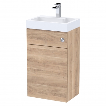 Nuie Athena Basin and WC Toilet Combination Unit 500mm Wide - Bleached Oak