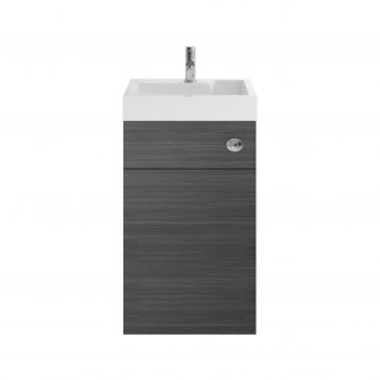 Nuie Athena Basin and WC Toilet Combination Unit 500mm Wide - Anthracite Woodgrain