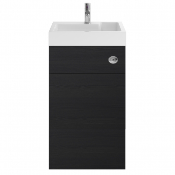 Nuie Athena Basin and WC Toilet Combination Unit 500mm Wide - Charcoal Black Woodgrain