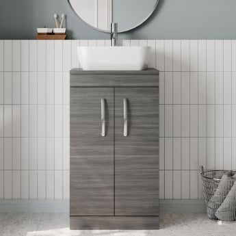 Athena 500mm 2-Door Floor Standing Vanity Unit with Countertop | Product Image