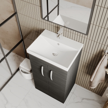 Nuie Athena Floor Standing 2-Door Vanity Unit with Basin-3 500mm Wide - Gloss White