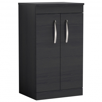 Nuie Athena Floor Standing 2-Door Vanity Unit and Worktop 500mm Wide - Charcoal Black