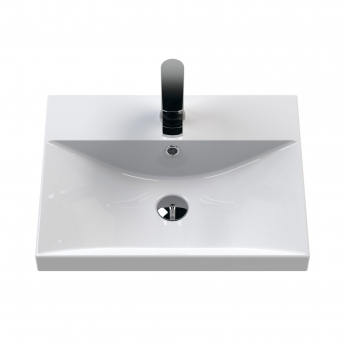 Nuie Athena Wall Hung 1-Drawer Vanity Unit with Basin-3 500mm Wide - Gloss Grey