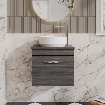 Athena 500mm 1-Drawer Wall Hung Vanity Unit with Countertop | Product Image