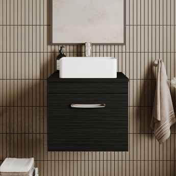 Athena 500mm 1-Drawer Wall Hung Vanity Unit with Countertop