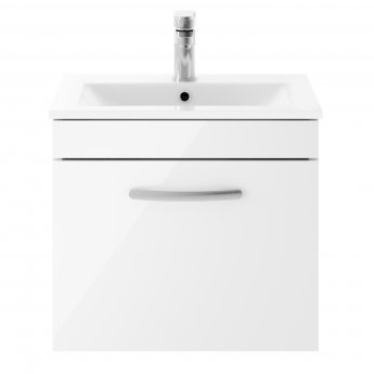 Nuie Athena Wall Hung 1-Drawer Vanity Unit with Basin-2 500mm Wide - Gloss White
