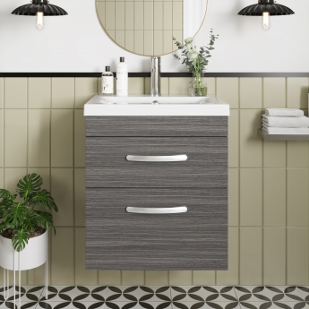Athena 500mm 2-Drawer Wall Hung Vanity Unit