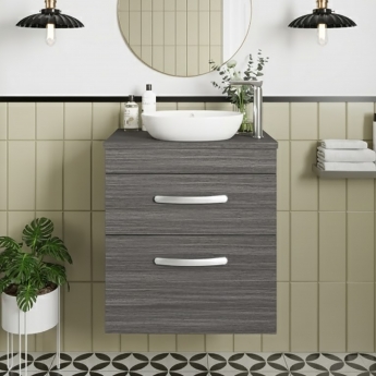 Athena 500mm 2-Drawer Wall Hung Vanity Unit with Countertop