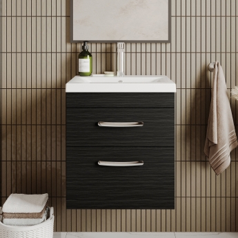 Athena 500mm 2-Drawer Wall Hung Vanity Unit