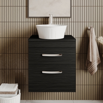 Athena 500mm 2-Drawer Wall Hung Vanity Unit with Countertop