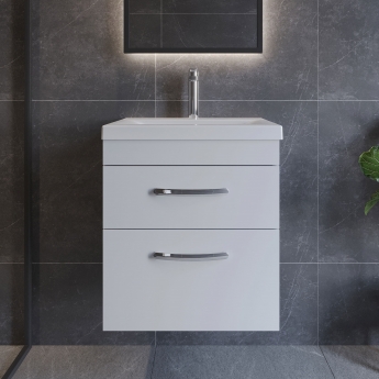 Athena 500mm 2-Drawer Wall Hung Vanity Unit