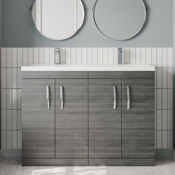 Athena Twin 1200mm 4-Door Floor Standing Vanity Unit | Product Image