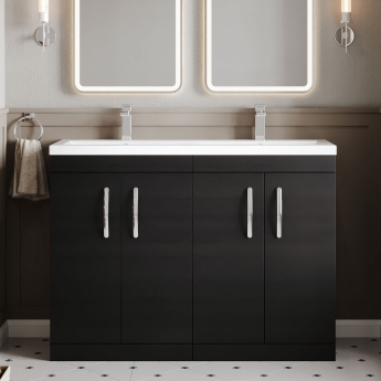 Athena Twin 1200mm 4-Door Floor Standing Vanity Unit | Product Image