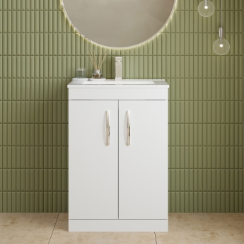 Athena 600mm 2-Door Floor Standing Vanity Unit | Product Image