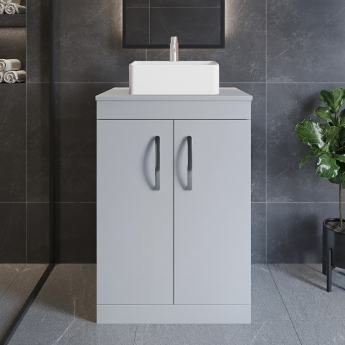 Athena 600mm 2-Door Floor Standing Vanity Unit with Countertop