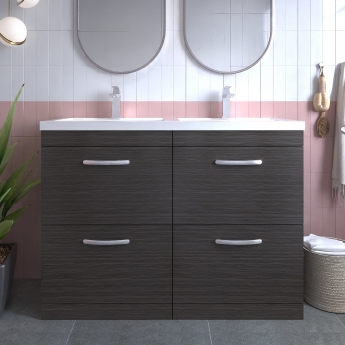 Athena Twin 1200mm 4-Drawer Floor Standing Vanity Unit