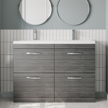 Athena Twin 1200mm 4-Drawer Floor Standing Vanity Unit | Product Image