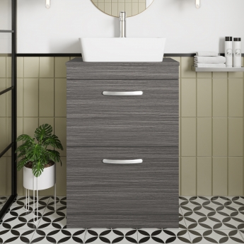 Athena 600mm 2-Drawer Floor Standing Vanity Unit with Countertop
