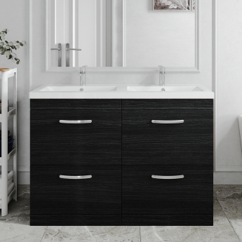 Athena Twin 1200mm 4-Drawer Floor Standing Vanity Unit