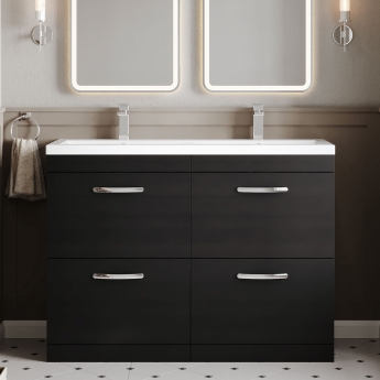 Athena Twin 1200mm 4-Drawer Floor Standing Vanity Unit | Product Image