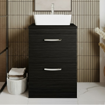 Athena 600mm 2-Drawer Floor Standing Vanity Unit with Countertop