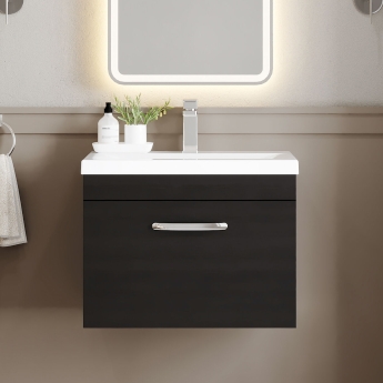 Athena 600mm 1-Drawer Wall Hung Vanity Unit | Product Image